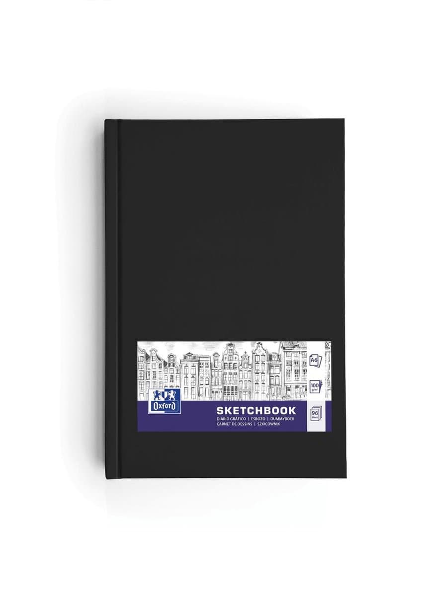 Oxford schetsboek - A6 - 96 vel - 100g papier - harde kaft - zwart