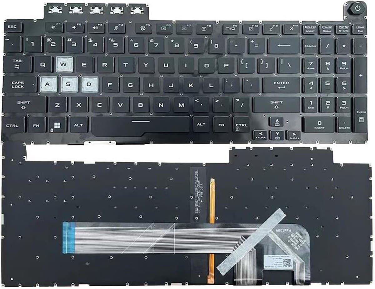 Notebook Toetsenbord geschikt voor o.a. Asus TUF Gaming FX506 / FA506 / FX706 / FA706 Series - P/N: 0KNR0-681WUK00