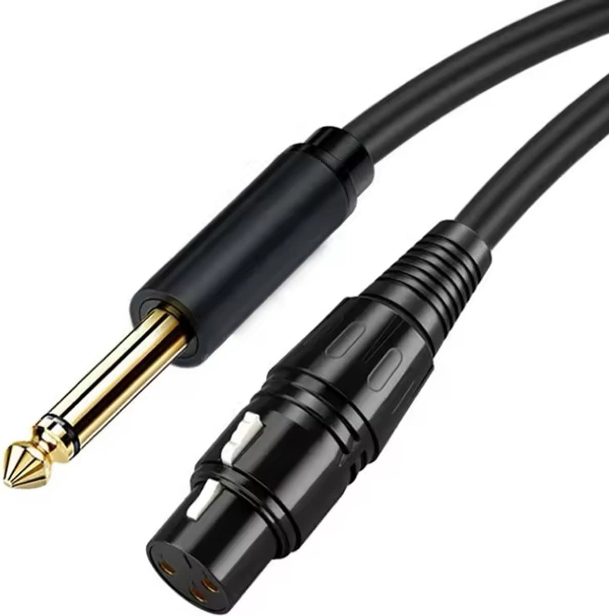 Qost - XLR Male naar 6.35 MM Jack Male - 5 meter - Zwart - Unbalanced TRS Plug to 3-pin XLR