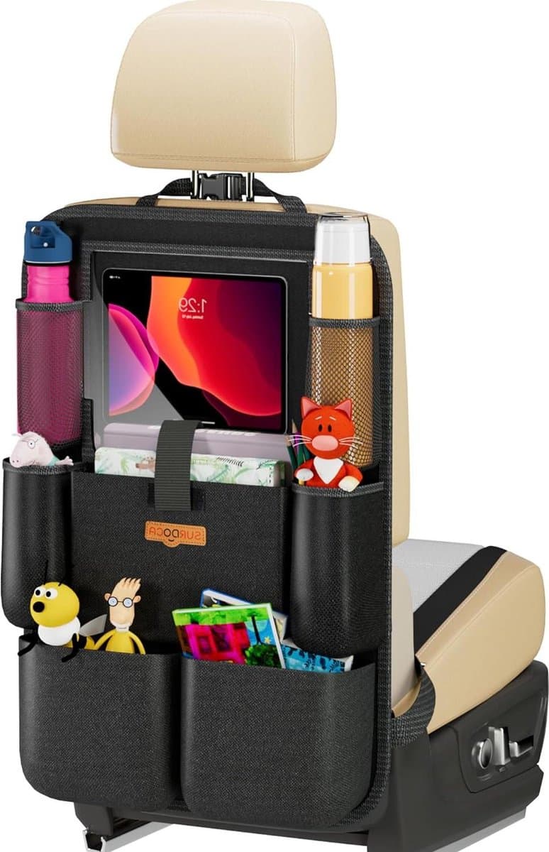 Reistafel Autoorganisator - SURDOCA Achterbank Organizer - Tablet Opslag - Speelgoed Zakken - Waterbestendig - Achterbank Beschermer - Zwart 1 PC Reistafel