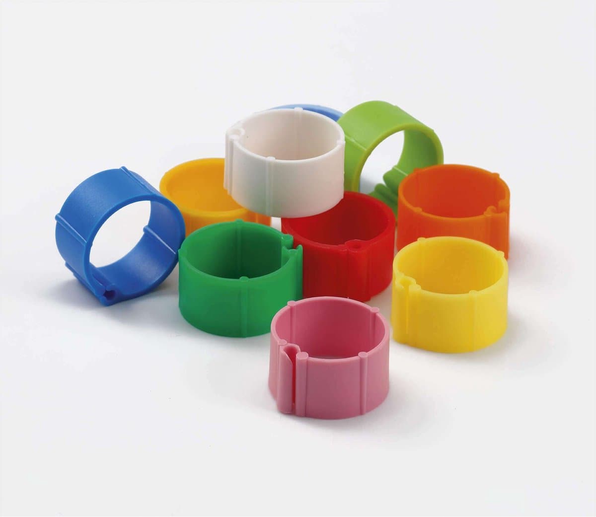 Kippen- Vogelringen- Kunststof Ringen kip 16mm- Clickring oranje- clicring 16mm- 50 stuks- kleur oranje