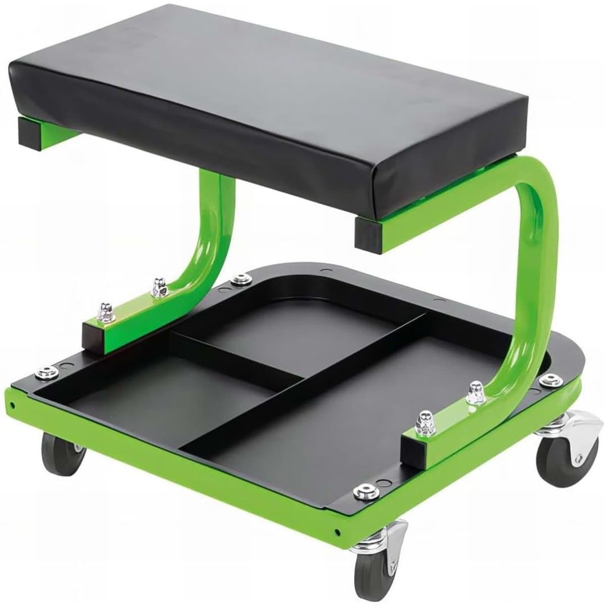 Florixa® Werkplaatskruk - Kruk - Werkkruk - Groen/Zwart - 43cm x 39cm x 11cm