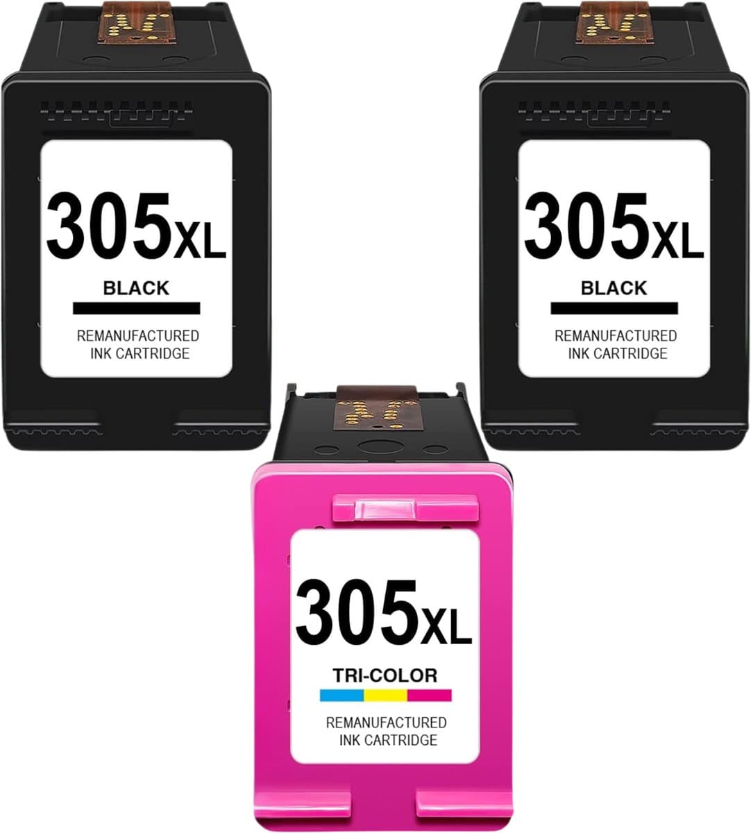 Huismerk HP 305XL Multipack - 3 Cartridges (2x Zwart + 1x Kleur) - Extra Hoge Capaciteit (18ml) - Geschikt voor HP DeskJet 2700, 4100 & ENVY 6000 Series HP DeskJet 2820E 4220E 2700 2720E 4120E 2720 2800E 4100 2710 Envy 6020E 6000 6032E 6420E 6400