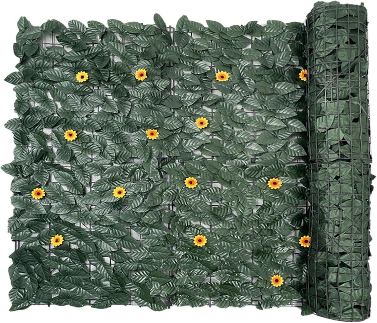Kunstklimop Scherm - Decoratieve Klimop - Inkijk Beschermen - Onderhoudsvrije Bladeren - 3 meter - Groen