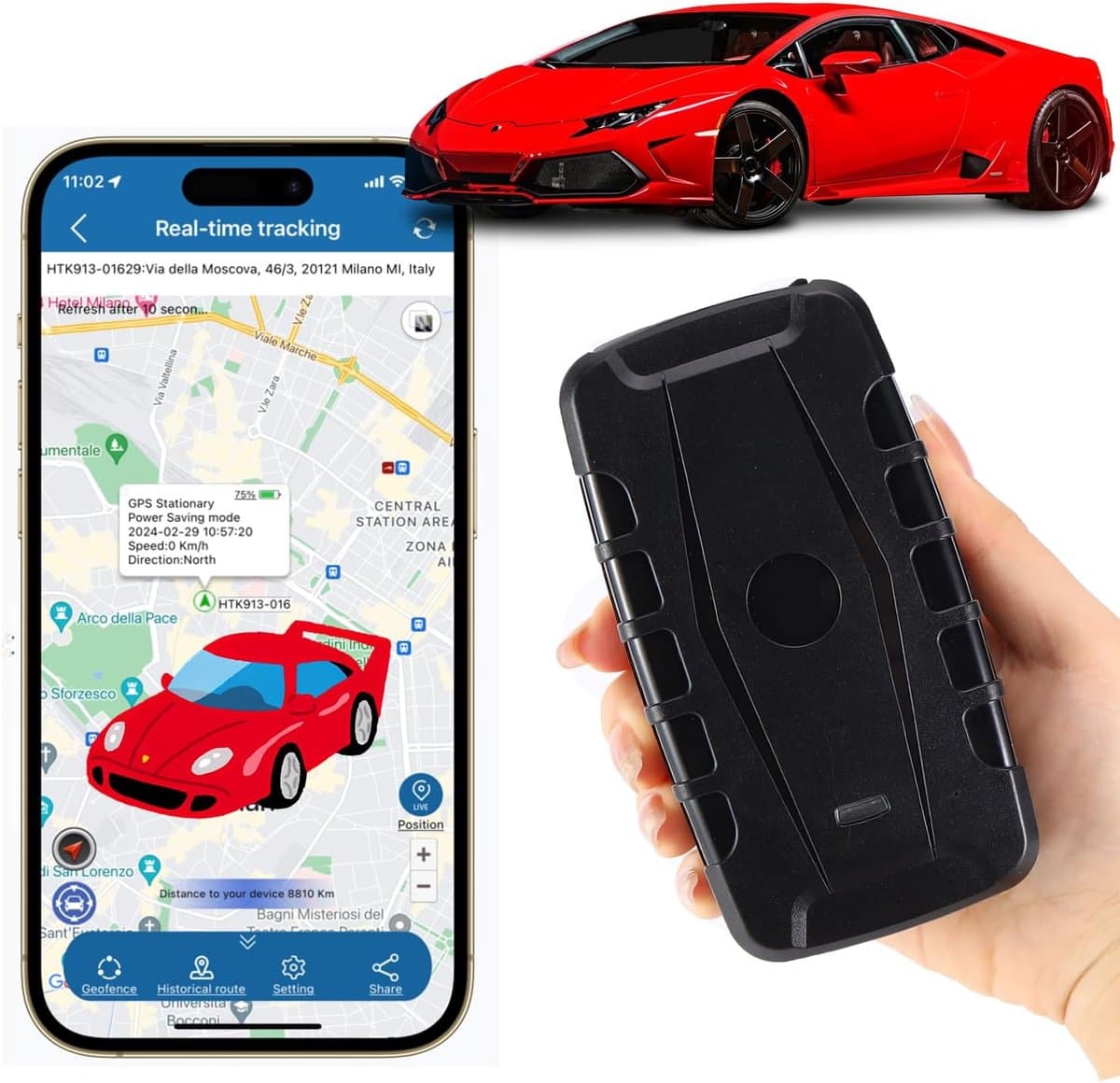 GPS Tracker zonder Abonnement met 240 Dagen Standby Tijd en Sterke Magnetische Afdichting