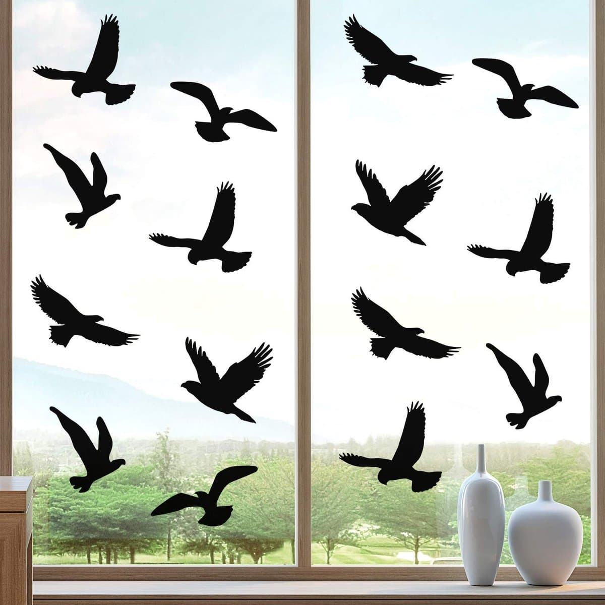 Namajunas - Raamfolies - 20 Stuks Raamfolie statisch - Anti-Botsing Raamstickers Vogelvorm - Verplaatsbaar - Raamdecoratie Vogelstickers - Voorkom Vogelaanvaringen - Glazen Deur Bescherming - Voor Ramen, Glazen Deuren, Luiken - Feestaccessoire-