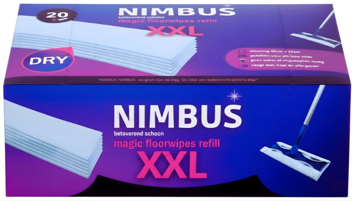 NIMBUS Magic Floorwipes Refill XXL (20x) - Droge Vloerdoekjes 46cm x 27cm - Geschikt voor Swiffer