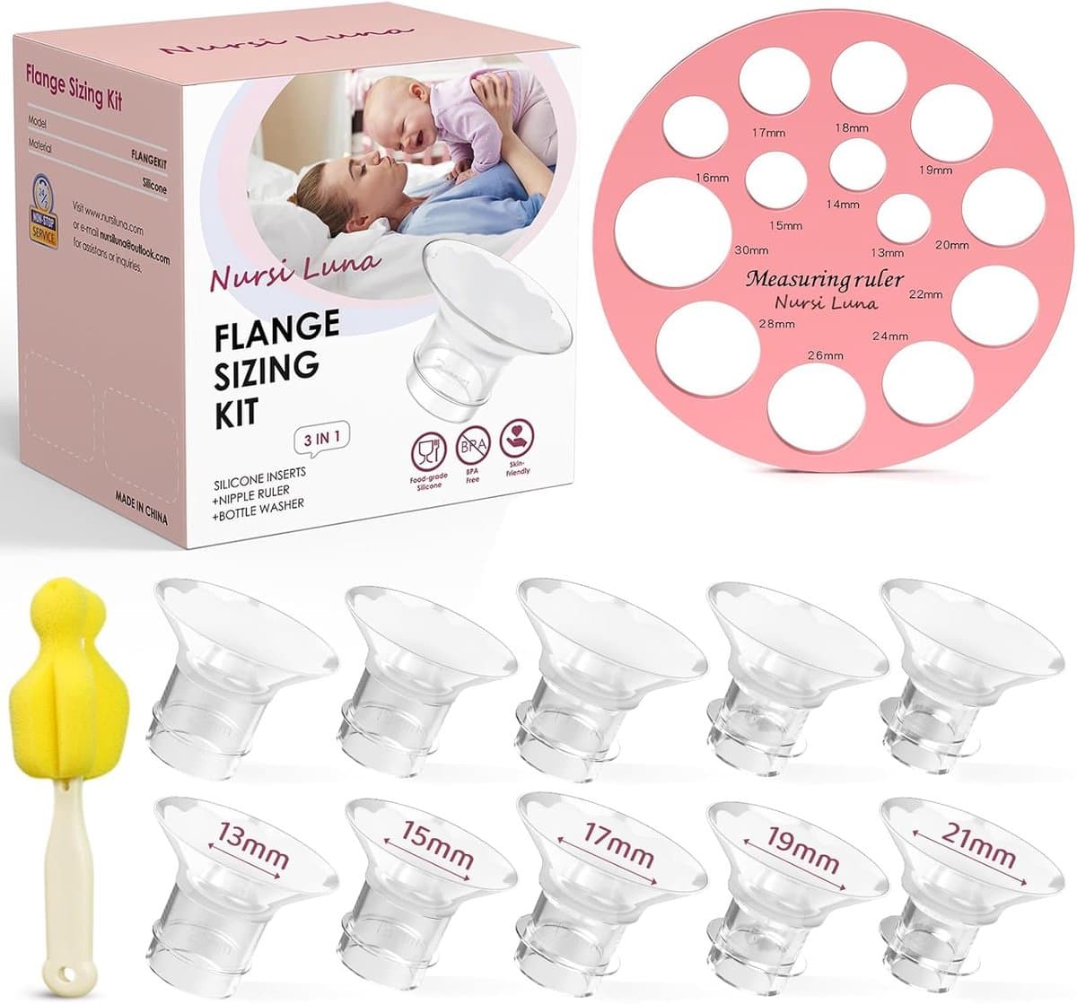 Borstkolf Inzetstukken - Flens Verkleiners - Comfortabel Kolven - Universele Pasvorm - 13-21 mm