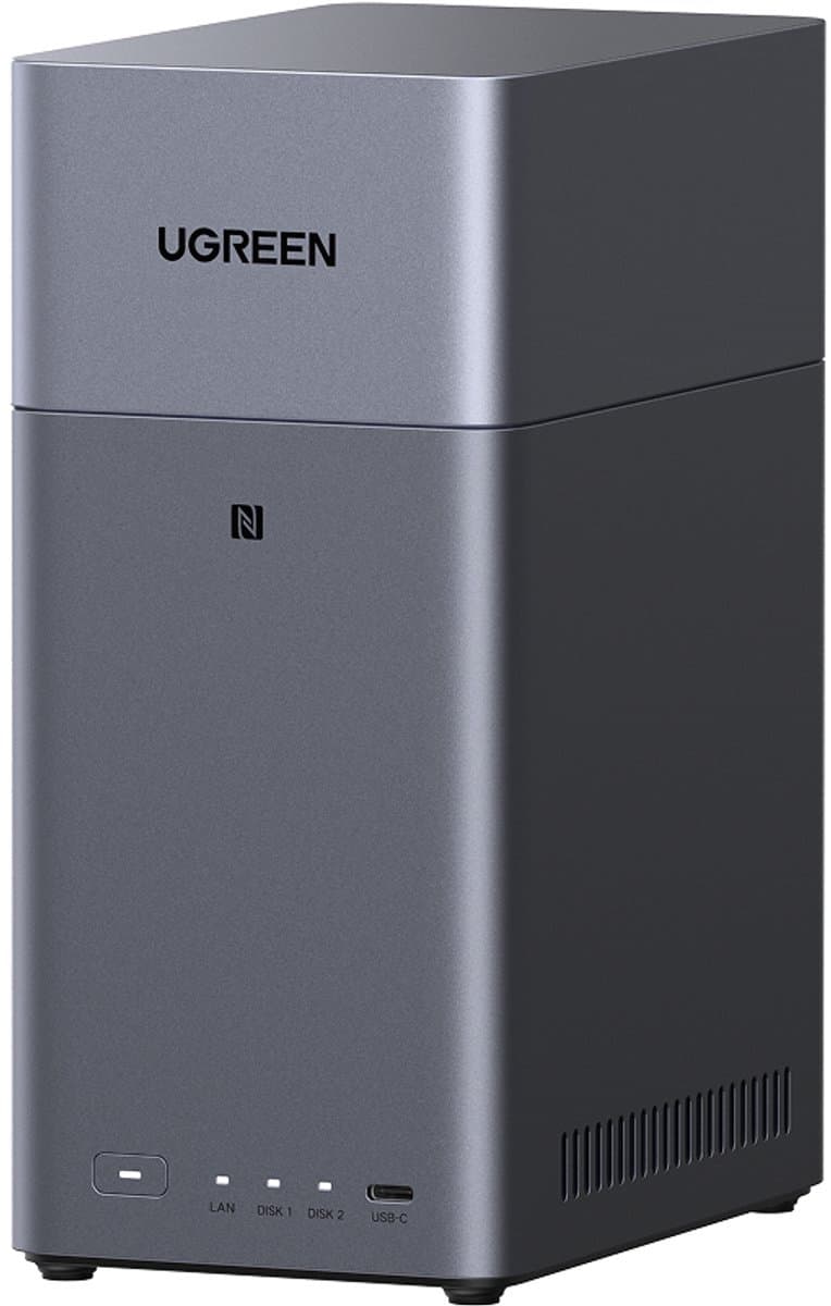 UGREEN NASync DH2300 2 Bay Desktop NAS, NFC Tap om te Verbinden, AI Fotoalbum, 4K Persoonlijke Videotheek, Gebruiksvriendelijk NAS-systeem met 1GbE-LAN en 4GB RAM (Diskless)