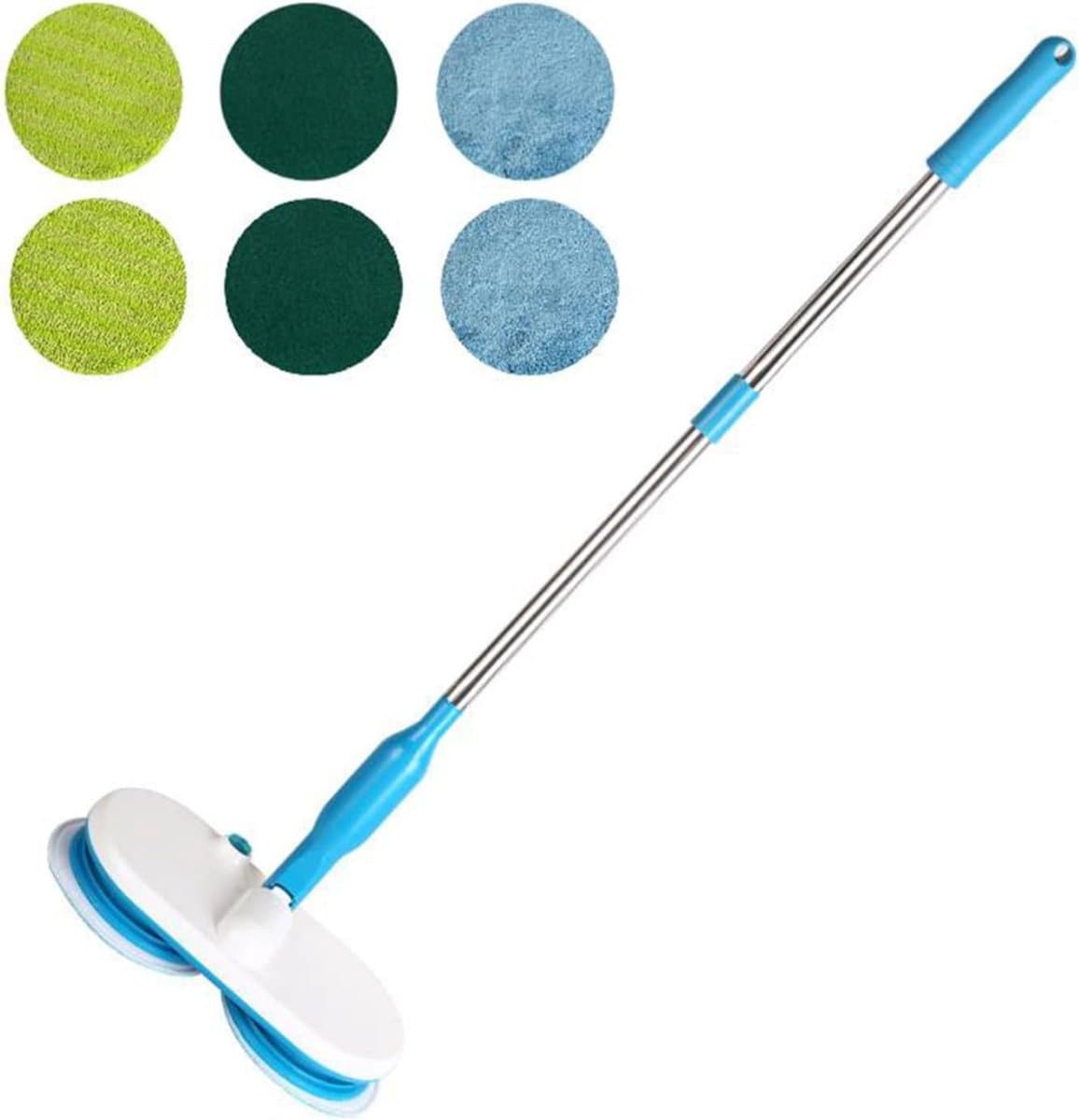 Core® Electrische Dweil - Dweil - Schrobzuigmachine - met 4 Herbruikbare Pads - Blauw - ‎31cm x 15cm x 5 cm