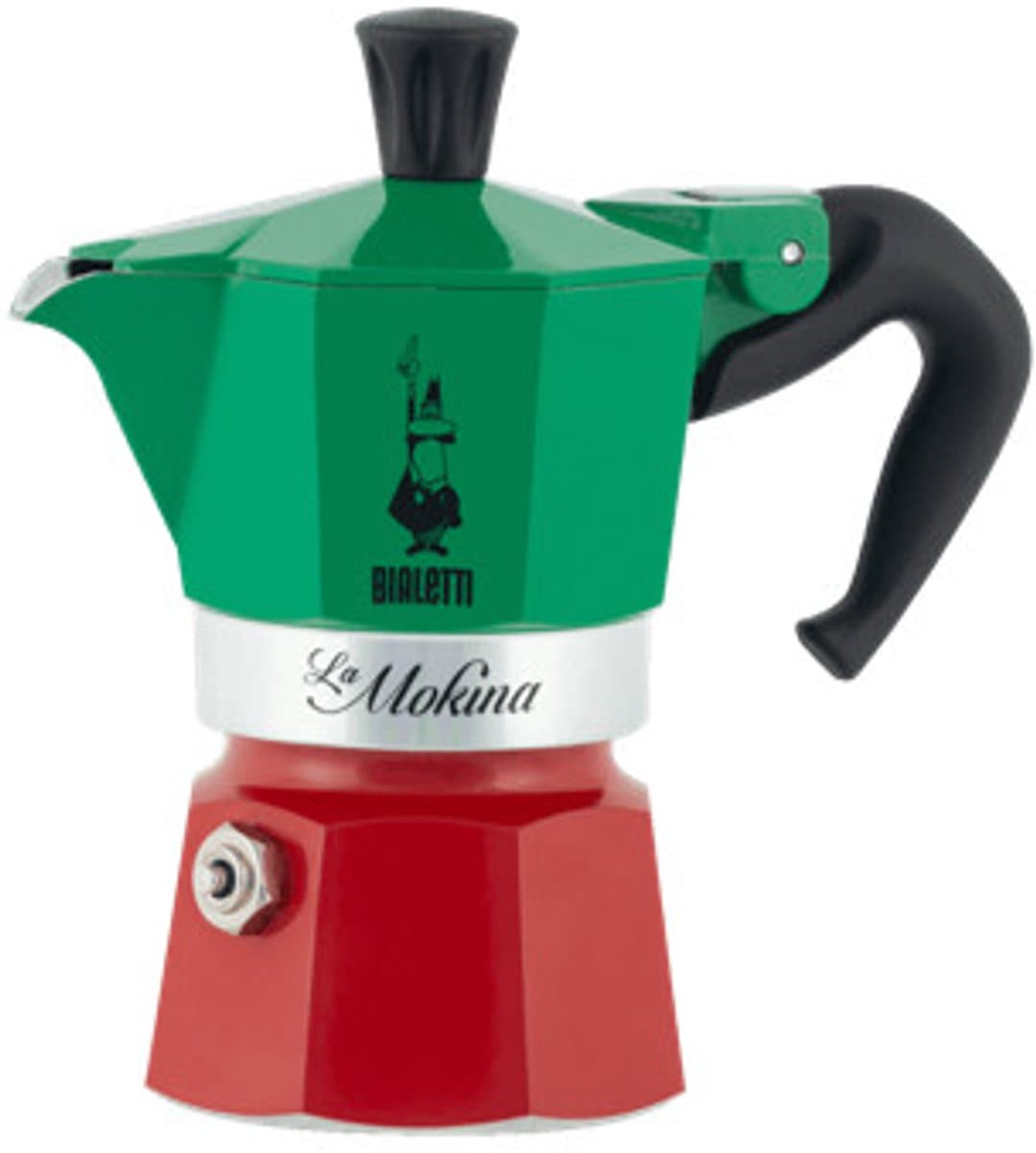 Bialetti koffiezetter La Mokina - aluminium, driekleurig, 1-kops