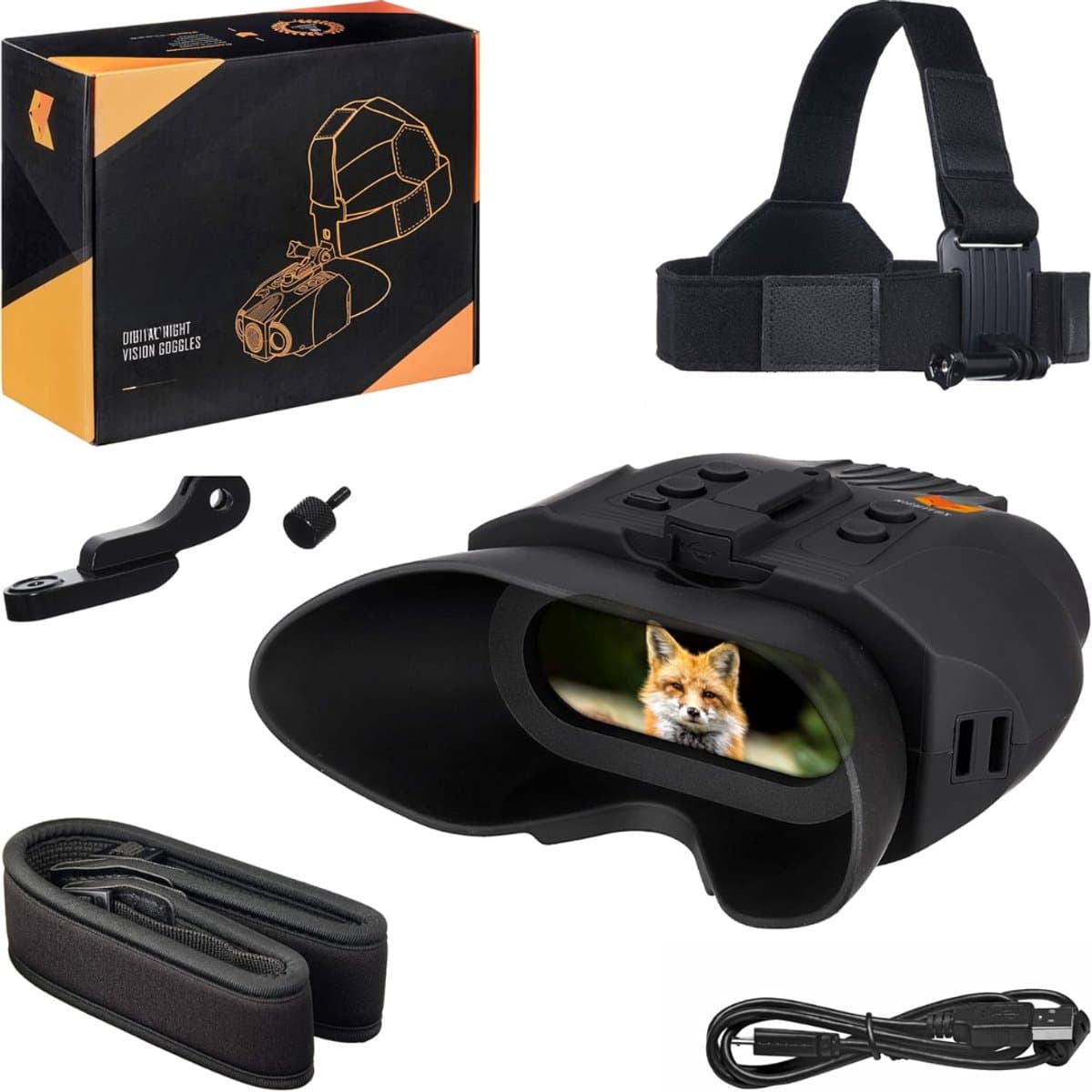RONN® Nachtkijker - Nachtzichtkijker - Infraroodkijker - 10-voudige Zoom - 32 GB Geheugenkaart - Zwart - 17cm x 14cm x 7cm