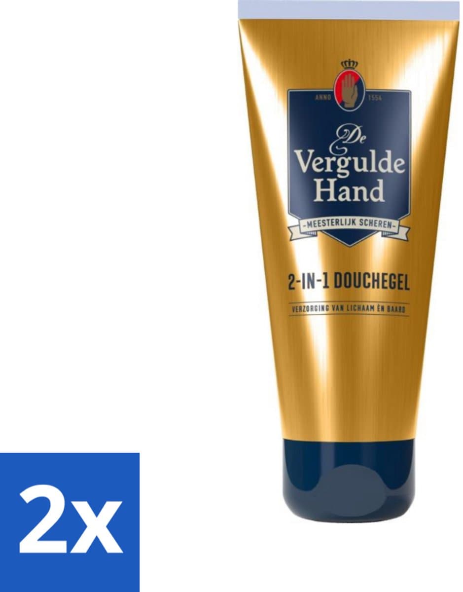 2 x De Vergulde Hand - Shower Gel - 2 in 1 - 200 ml - Douchegel - 2 In 1 - Vergulde Hand - Reinigen En Verzorgen - Huid Verzorging