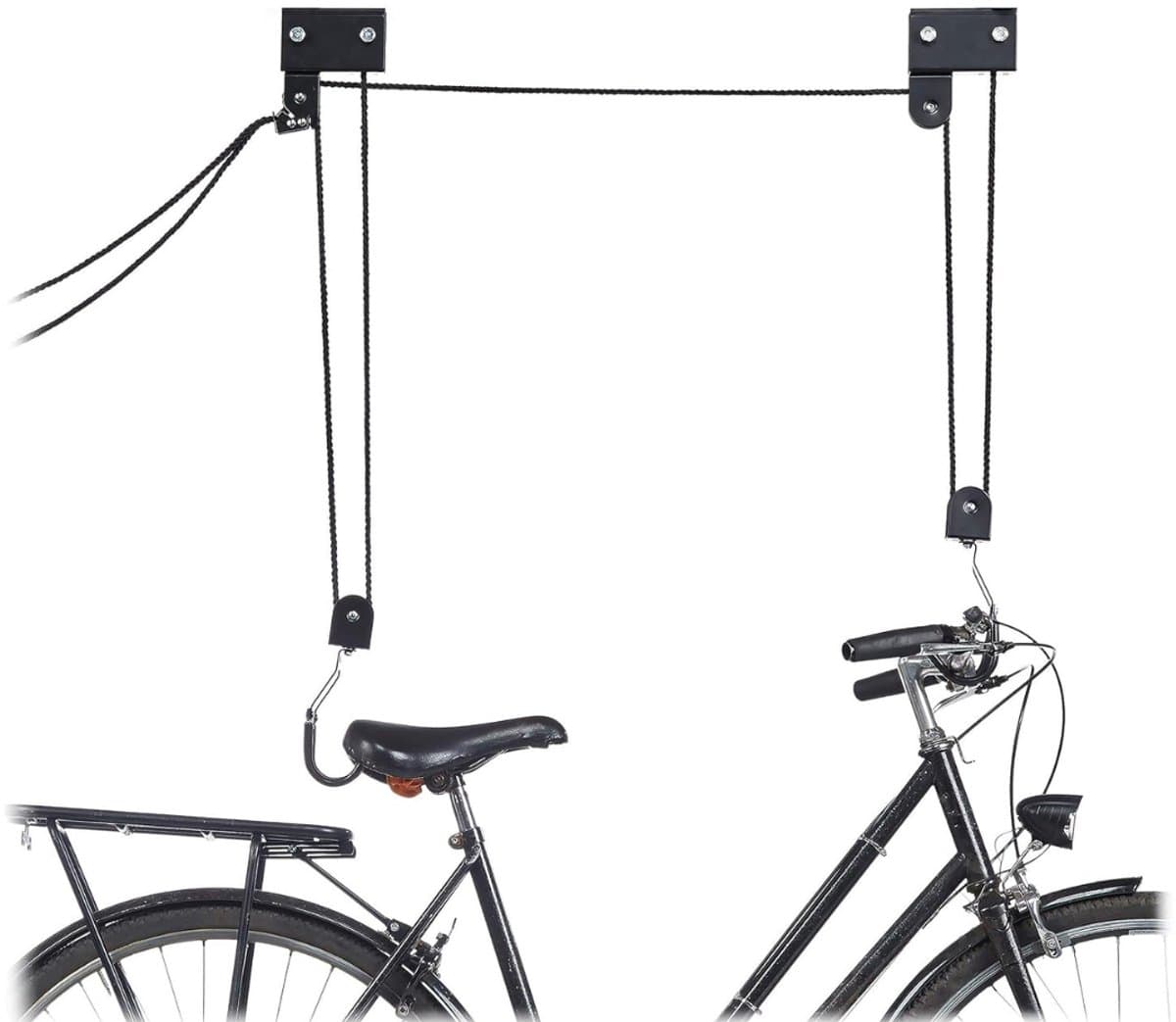 RONN® Fietslift Ophangsysteem - Ophangen fiets aan Plafond - Fietstakel XXL - Zwart - 6cm x 1cm x 40cm