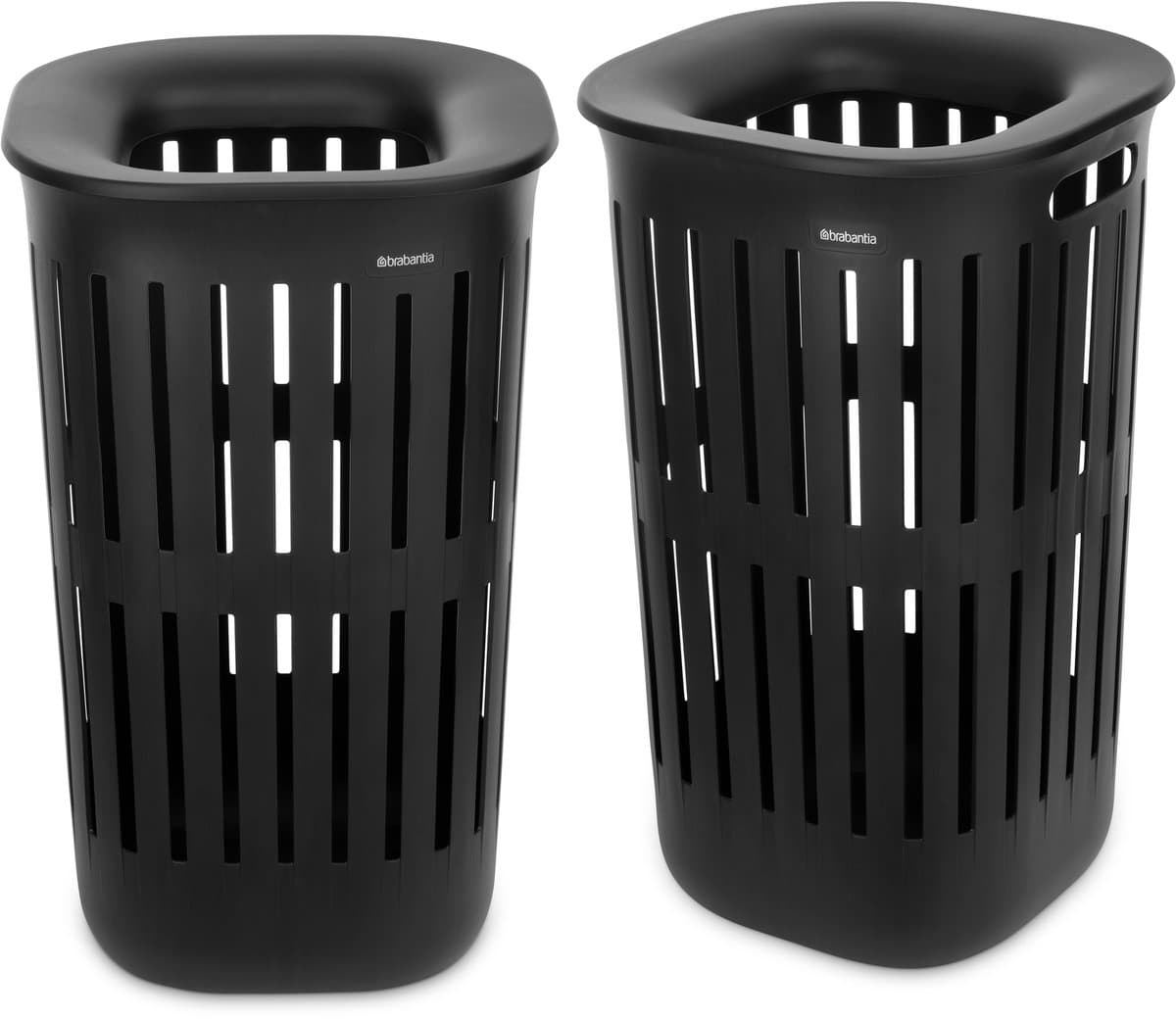 Brabantia Collect-It Wasmand - set van 2 - met Deksel - 55 l - Black