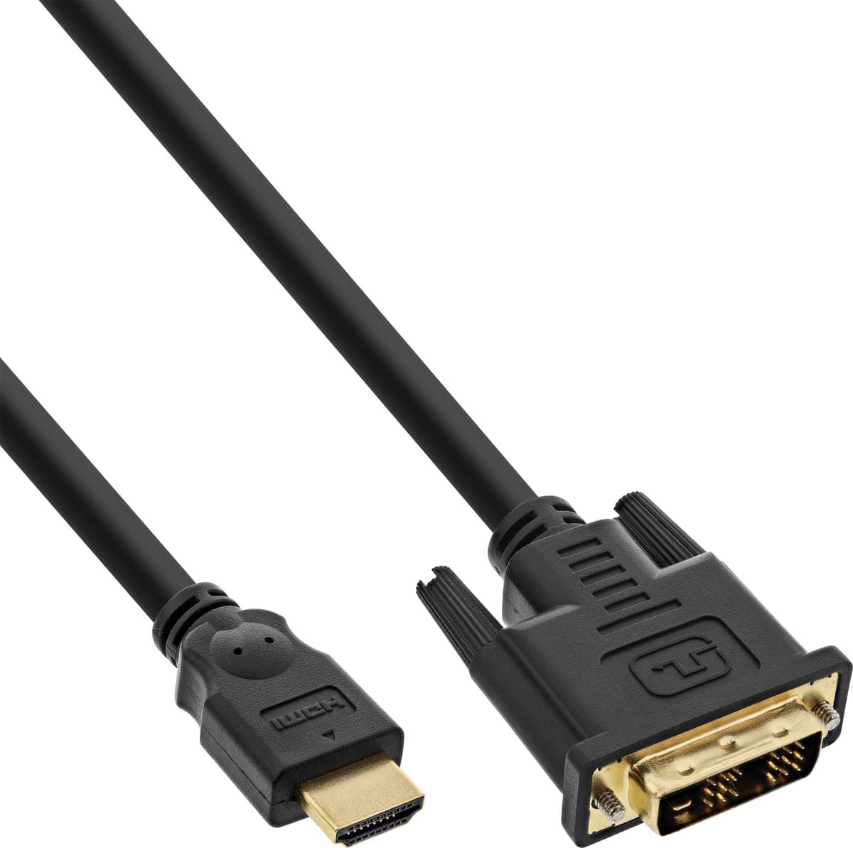 InLine HDMI - DVI kabel - zwart / verguld (18+1p DVI) - 0,50 meter