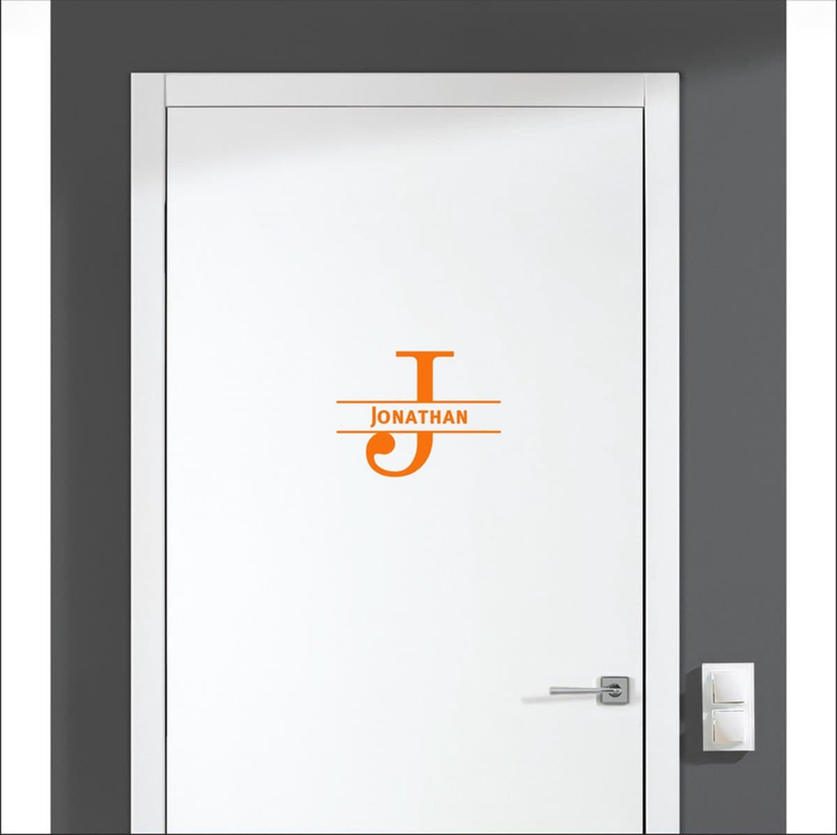 Deursticker Met Naam - Jonathan - Oranje