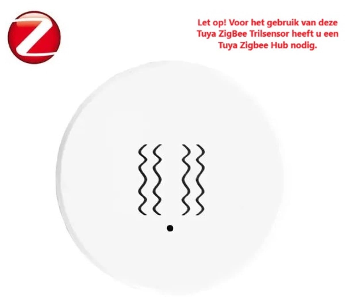 Tuya ZigBee Trilsensor - Slimme Vibration & Tilt Detector - Draadloos - CR2450 Batterij - Smart Life