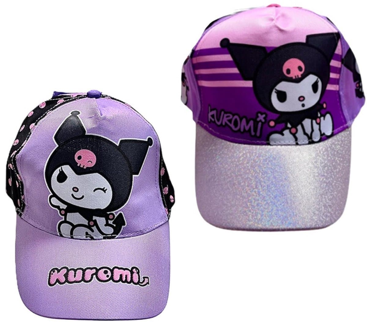 Kuromi Pet - Cap - Kinderpetjes - 2 stuks - 2 verschillende designs - 53/54 cm - UV bescherming