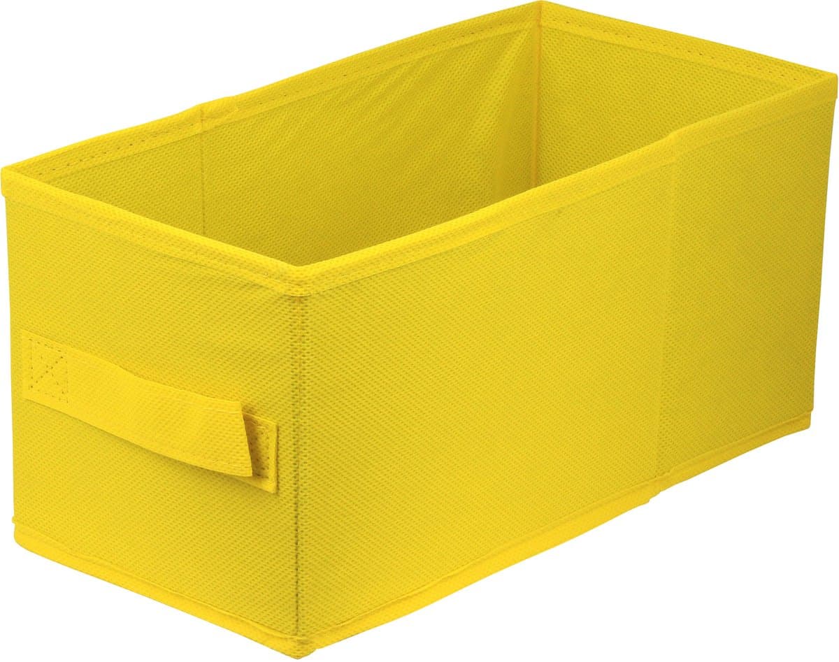 LAVITA® Opbergmand Textiel - 15x31x15 Geel - 1 stuk - Opbergbox Kast Organizer Opbergdoos - Kastlade Verdeler Voor Kleding Ondergoed Badkamer Kledingkast - Vouwdoos Stoffen Doos Opbergdozen