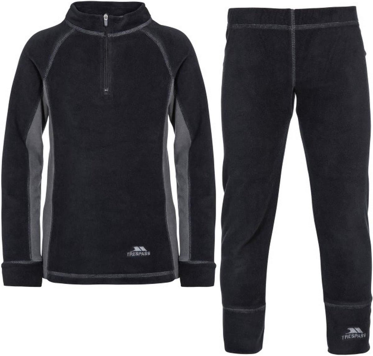 Trespass Kinder Functioneel ondergoed Bubbles - B Kids M/Fleece Base Layer Zwart-9/10