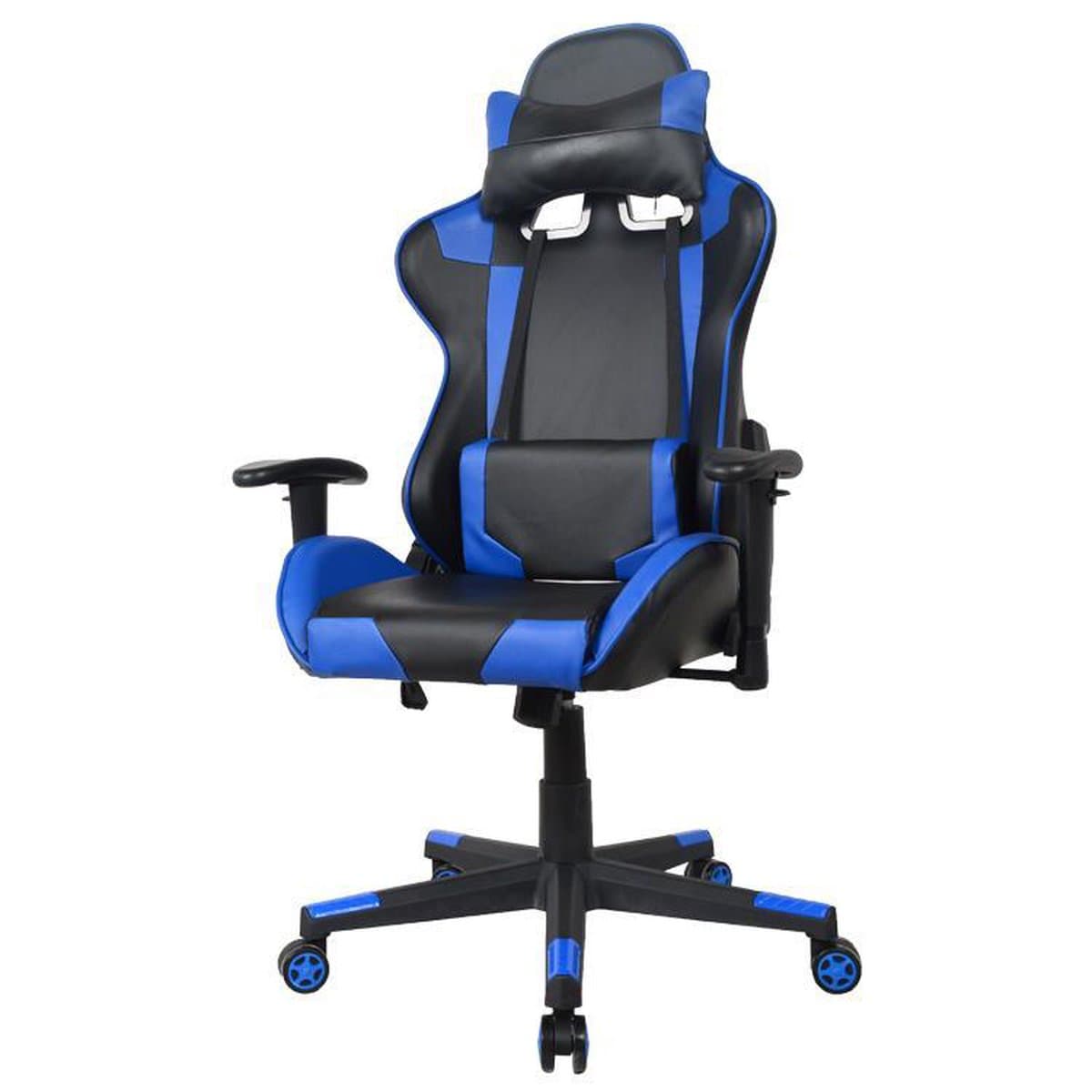 Gamestoel Thomas - Bureaustoel Racing Gaming - Ergonomisch - Zwart Blauw