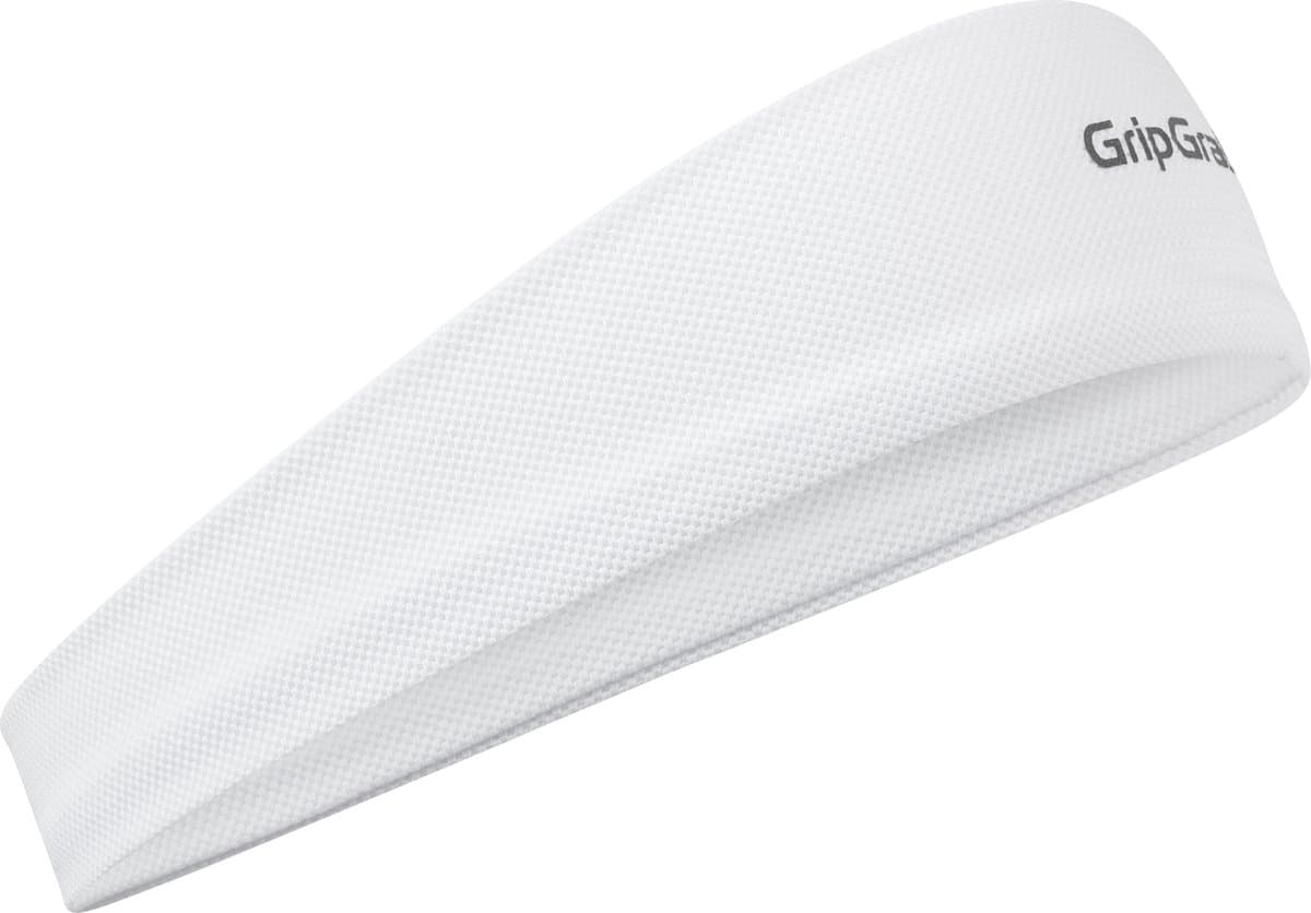 GripGrab - Lichtgewicht Zomer Fiets Zweetband voor Onder de Fietshelm Zweetbescherming Hoofdband - Wit - Unisex - Maat Onesize