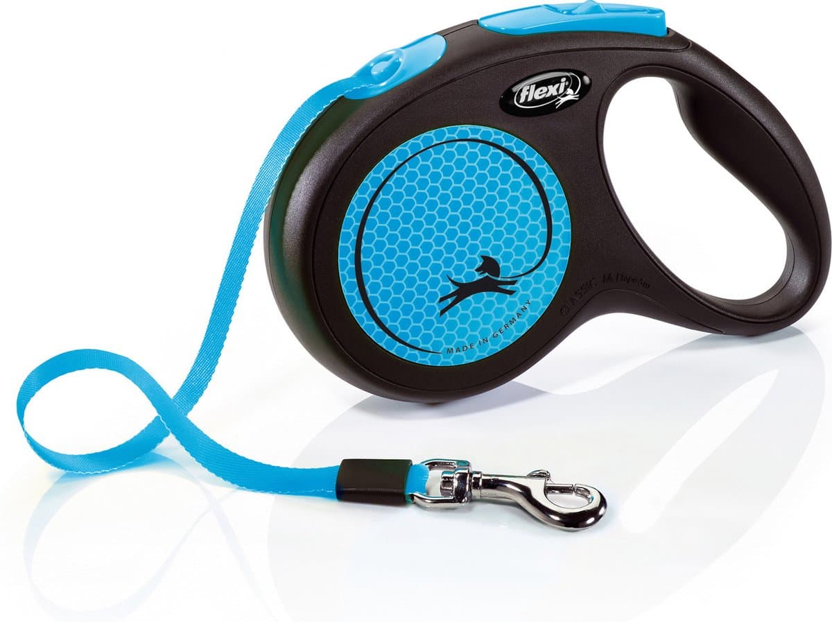 FLEXI Nieuw Neonband Zwart/Blauw M 5 Meter