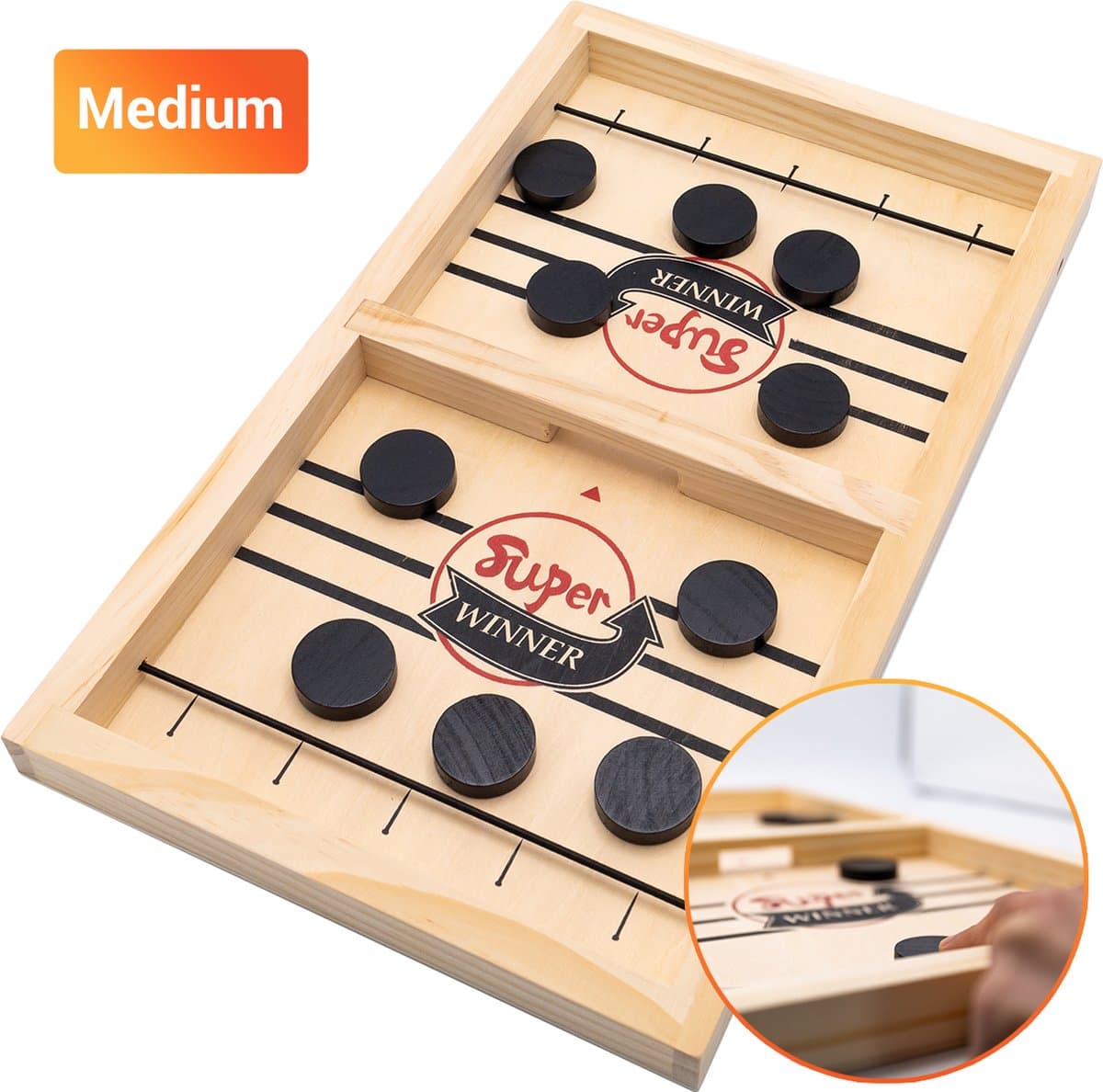 Slingpuck - Speelgoed 6 jaar - Sinterklaas Cadeautjes - Cadeau - Sling Puck - Slingshot - Speelgoed 9 Jaar - Bordspel - Sjoelbattle - Drankspel - Speelgoed 7 Jaar - Drinking Game - Spelletjes - Kinderspeelgoed 4 jaar - Houten Speelgoed 5 jaar