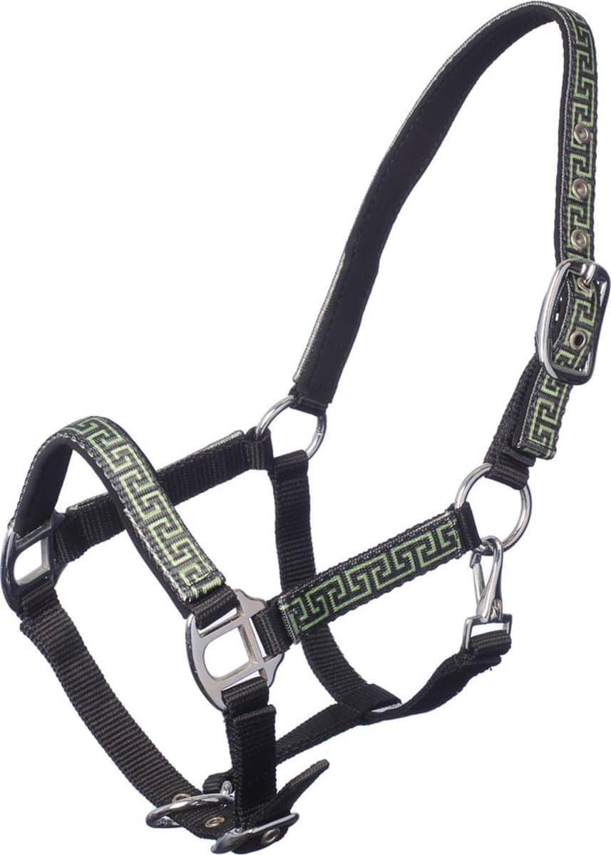 MHS Halster Satin Mini Jaarling Zwart Lime