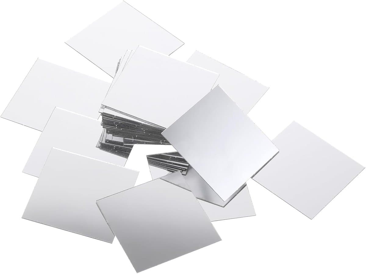 Dailygoods- Spiegeltegels 50 stuks - Kleine vierkante spiegel - Acryl materiaal - Zelfklevend - Moderne stijl - 5 x 5 cm - Spiegels