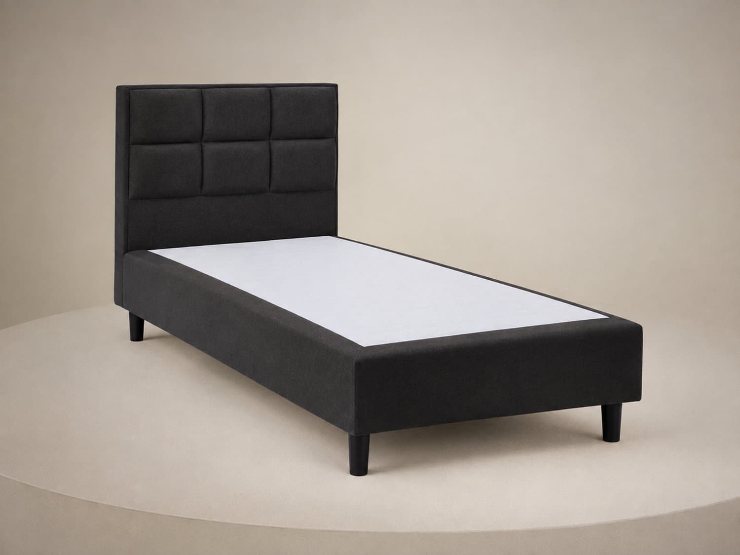 Boxspring DreamLux - 90x220 Zonder matras - Antraciet Glad - Puntrust Bedden