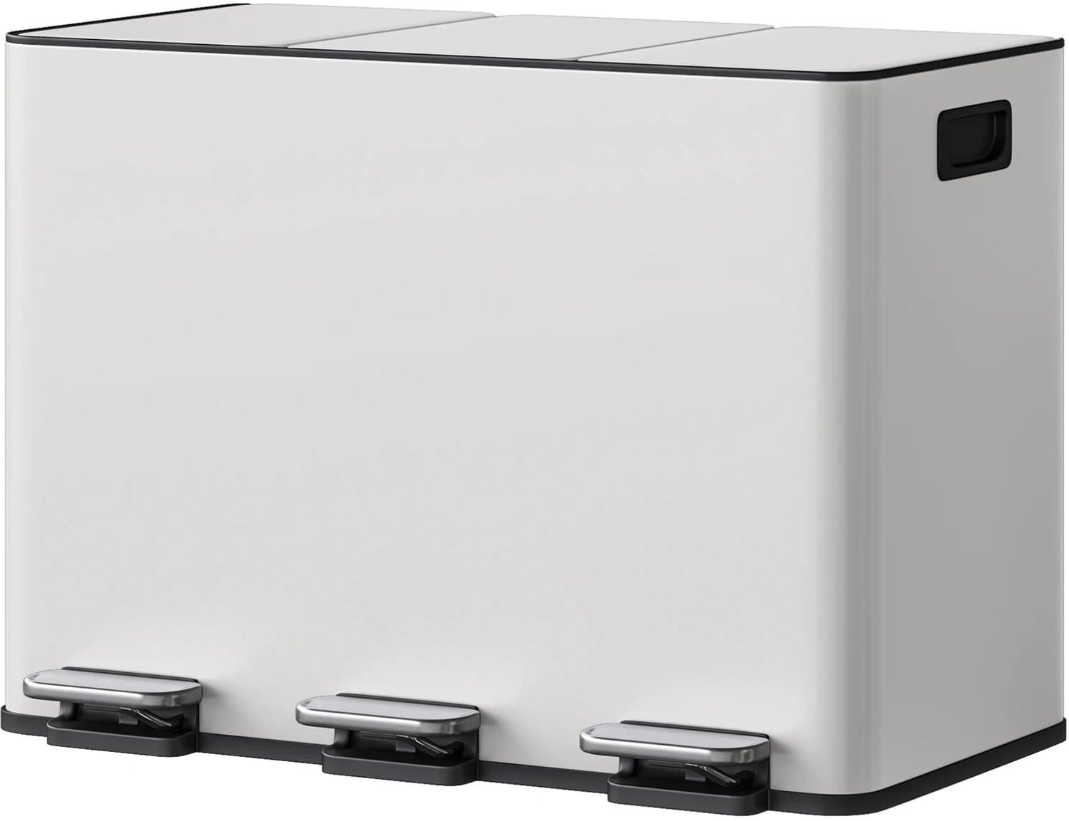 Veya Prullenbak Wit - 3 Vakken - Prullenbakken - Afvalbak afvalscheiding- 3X 15L - Soft-close - 3 deksels - Uitneembare bakken