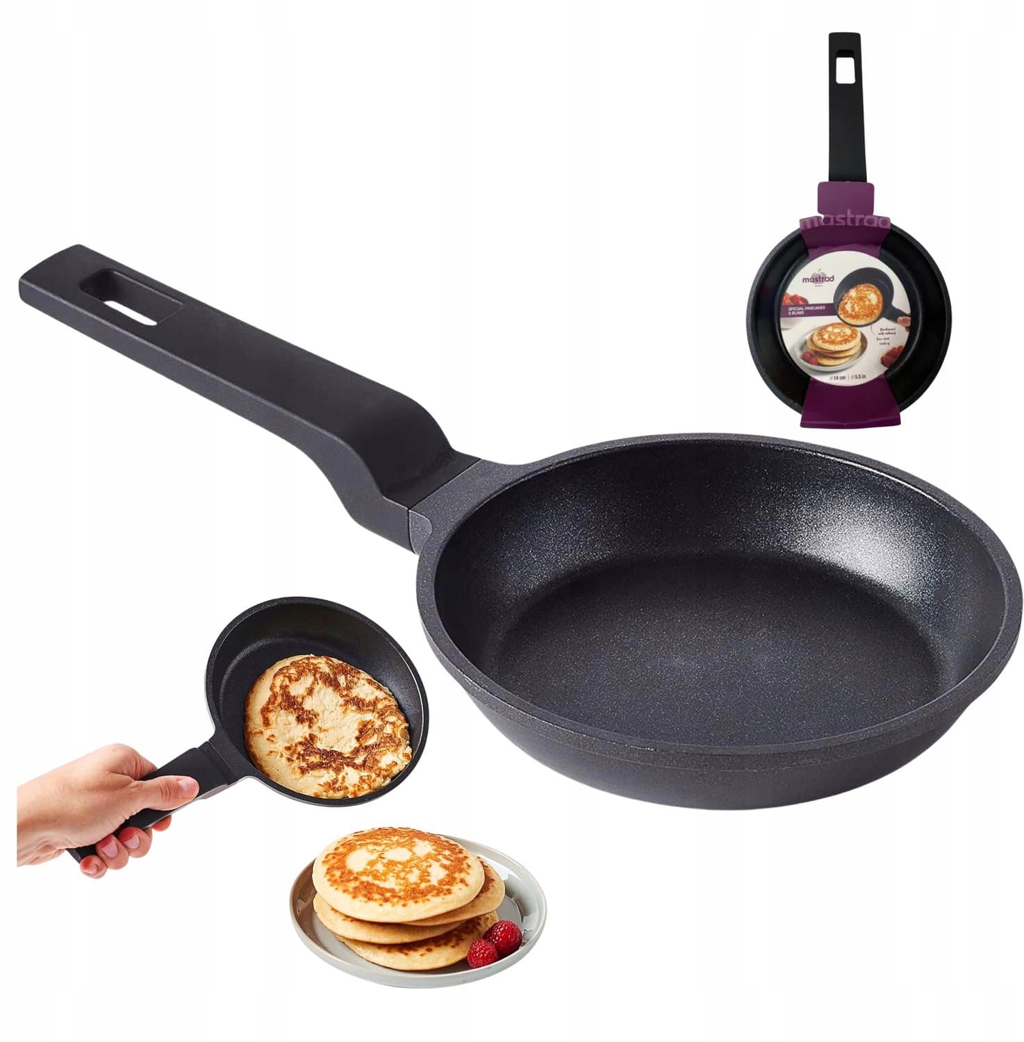 Mastrad Mini Koekenpan 14 cm - Perfect voor Eieren & Pannenkoeken - Inductie