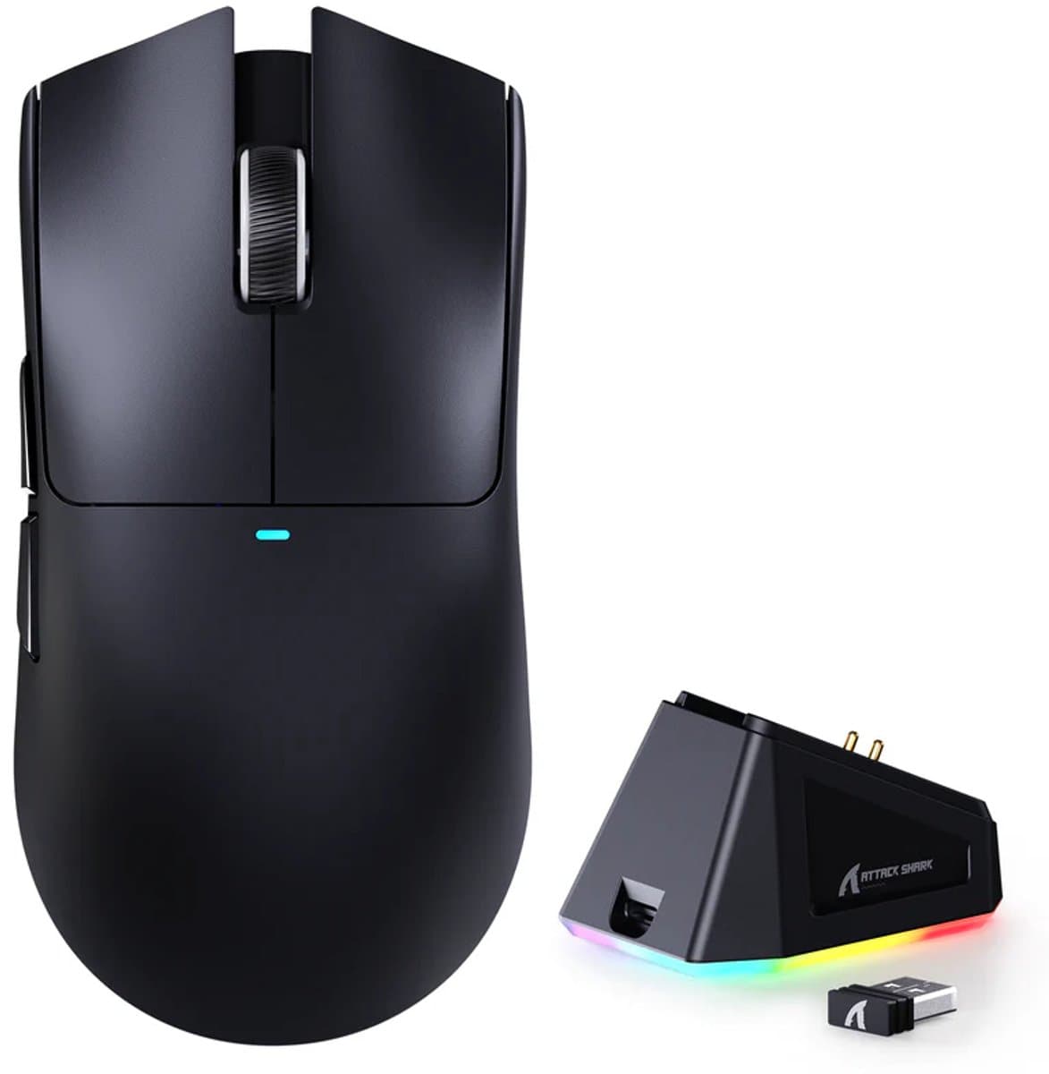 Attack Shark X11 Gaming Muis - Draadloos - 63g - 22000 DPI - Dock - Zwart