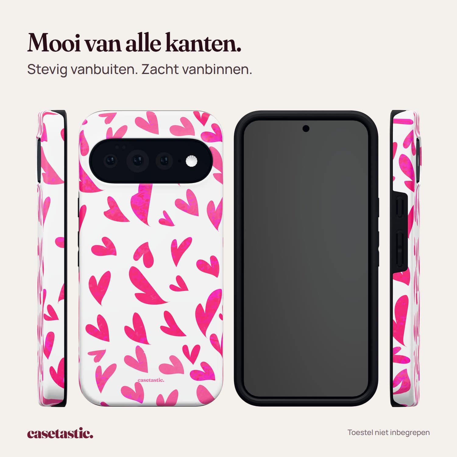 Casetastic Hoesje Geschikt voor Google Pixel 11 Pro XL - Stijlvolle Beschermende Duo-layer Case - Valentijns Liefdes Hartjes