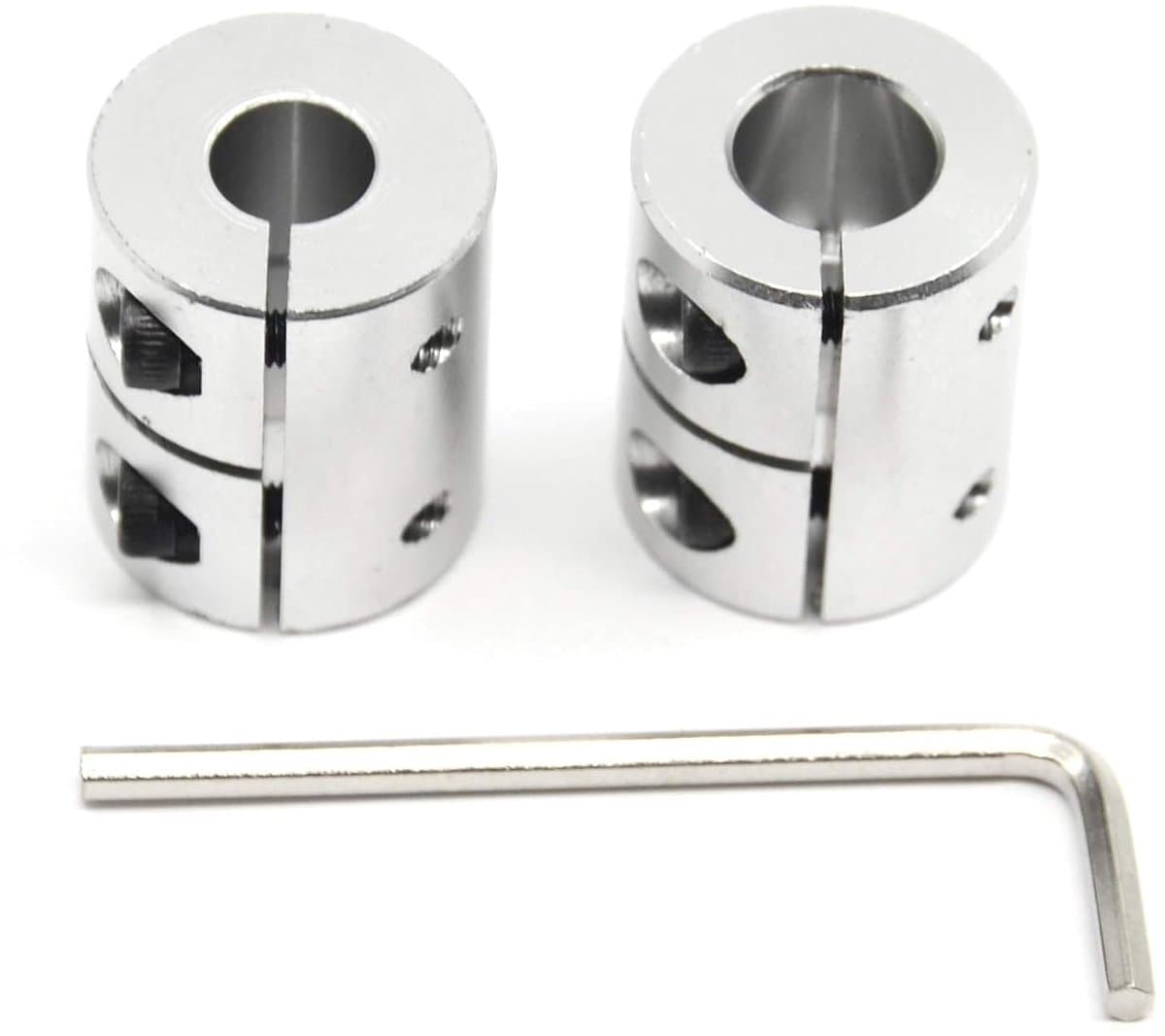2 stuks 8 mm tot 10 mm askoppeling, 25 mm lengte, 20 mm diameter, koppeling, aluminiumlegering, voor 3D-printer, CNC-machine (8 x 10 mm)