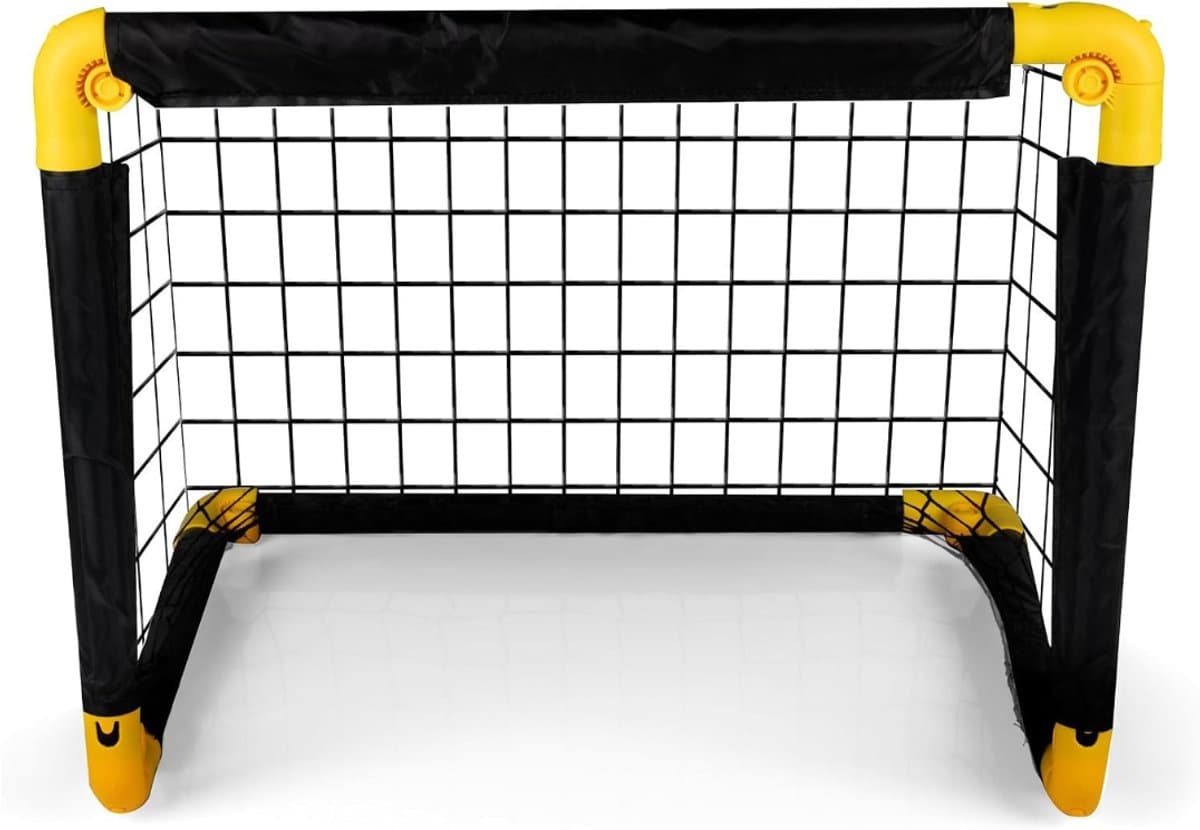 Kavo Voetbaldoel - 3 Stukken - Voetbalgoal - Voetbal Doel - Zwart / Geel - 50cm x 44cm x 44 cm