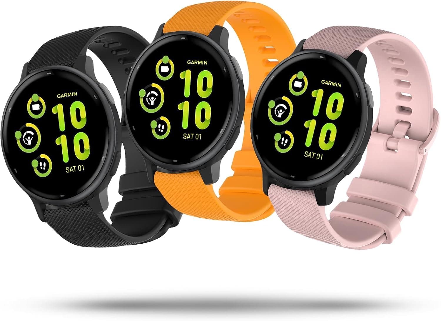 BDIG Armbanden van 20 mm, compatibel met Garmin Vivoactive 6/5/3, zachte siliconen sportarmband voor Amazfit GTS/GTS 2 - ShopVlot