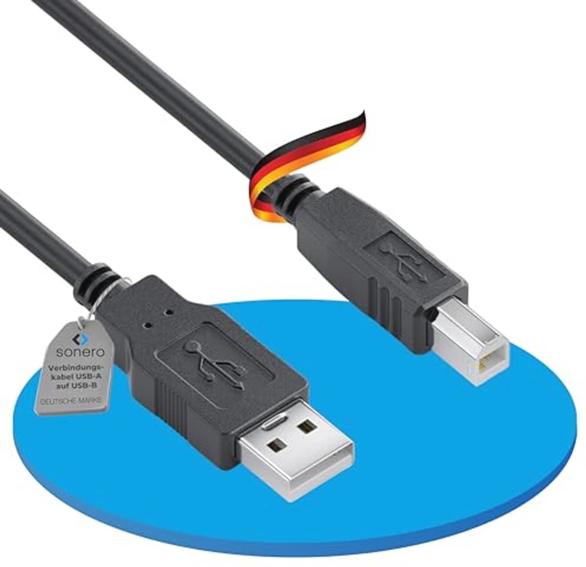 USB 2.0 A naar B-kabel - 1 meter, 480 Mbit/s, zwart