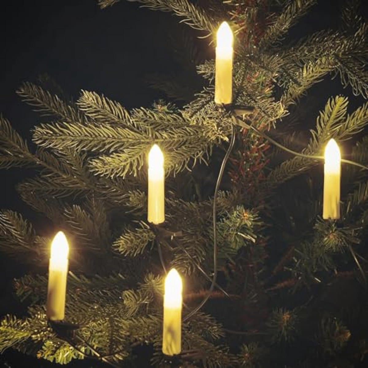 Lichtketting met LED-kaarsen Warmwit - 50 Stuks