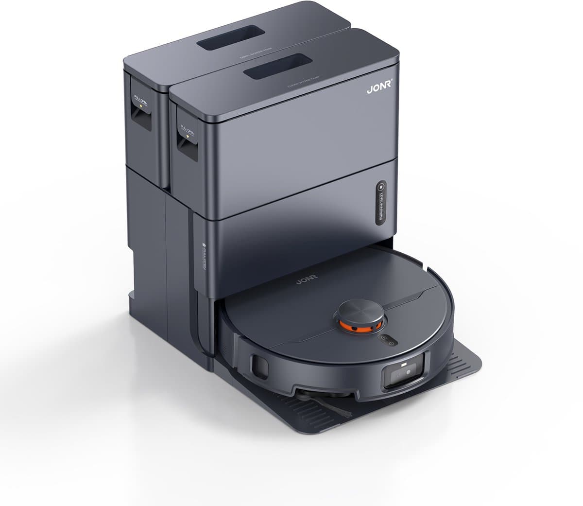 [Limited Deals - €329 met Gratis Next-Day Delivery] JONR X1 Max All-in-One Robotstofzuiger, Uitschuifbare dubbele armen met 20 kPa zuigkracht, 75 ℃ dynamische heetwaterreiniging + 45 ℃ heteluchtdroging, Klitvrije haarverwijdering, AI-obstakelvermijding
