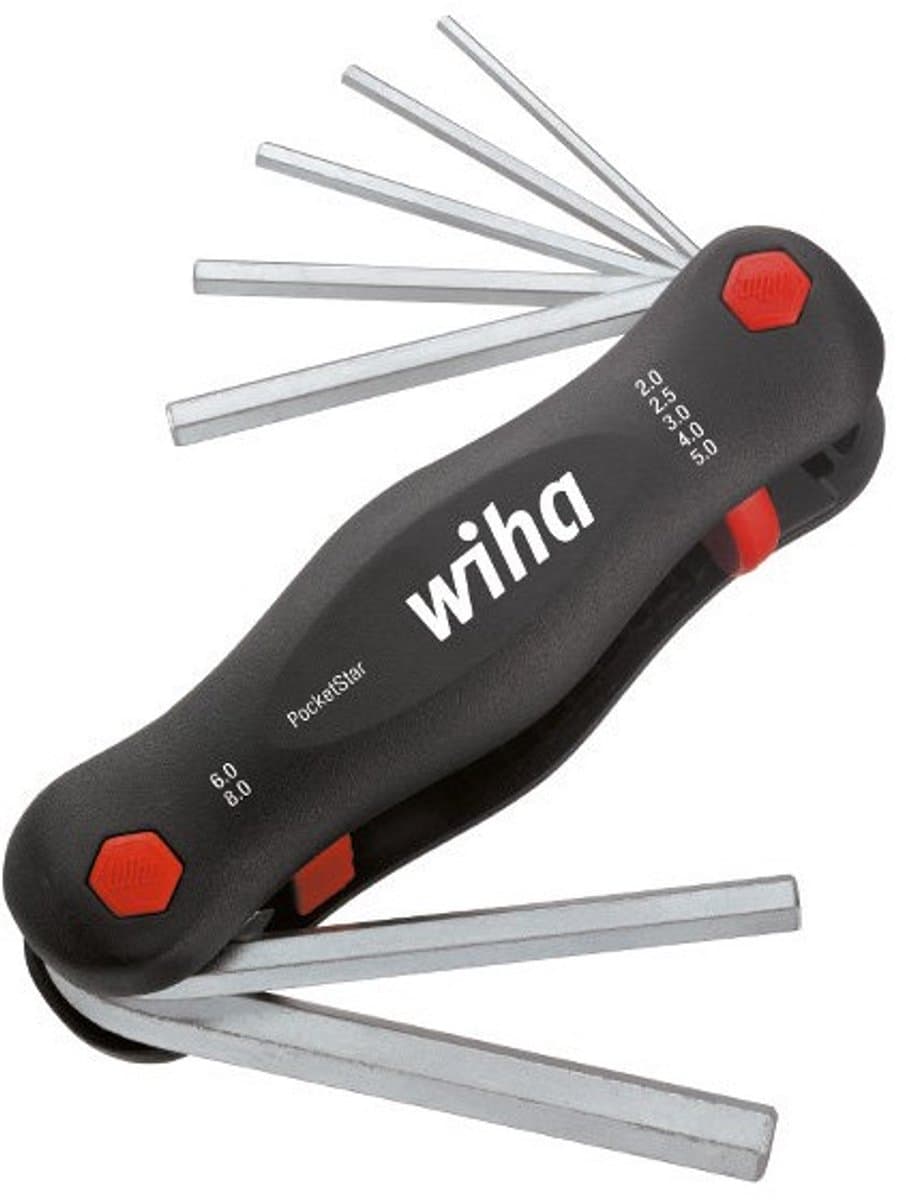Wiha 351 PG7 7-delige Mini PocketStar Inbussleutelset - uitklapbaar model - 2-8mm