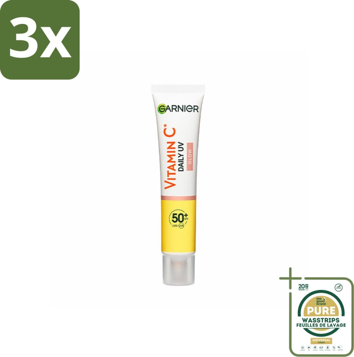 3 x Garnier - SkinActive - UV Fluid - Vitamine C - Anti-Pigmentvlekken - SPF 50+ - 40 ml - Grootverpakking - Vitamine C - UV Bescherming - Anti-pigmentvlekken - SPF 50+ - Huidverzorging