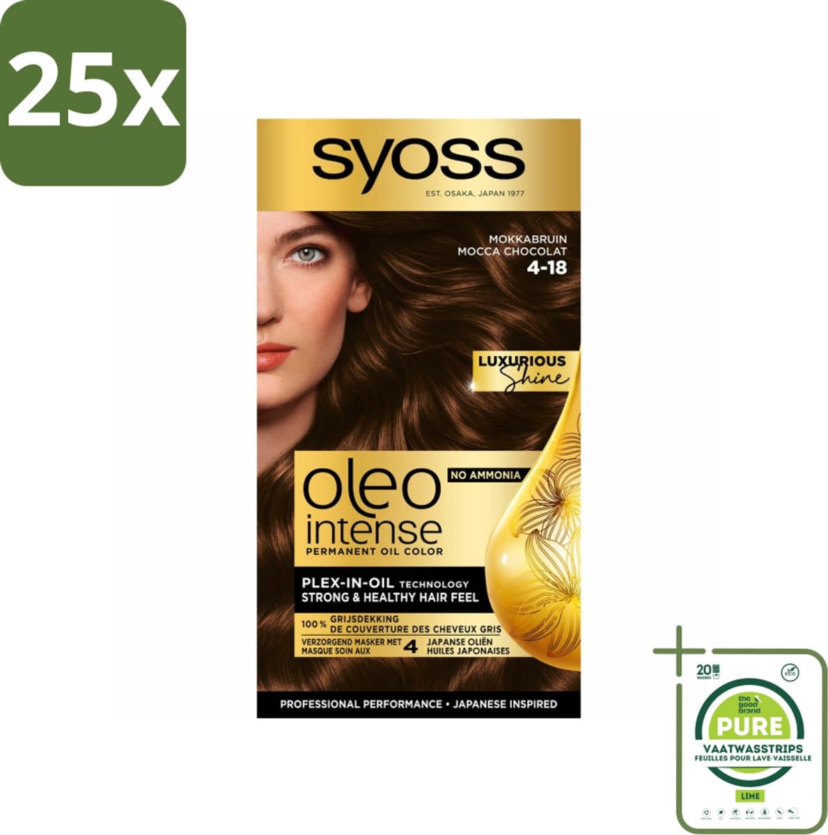 Syoss Oleo Intense - Haarverf - 4-18 - Mokka Bruin - 115ml x 25
