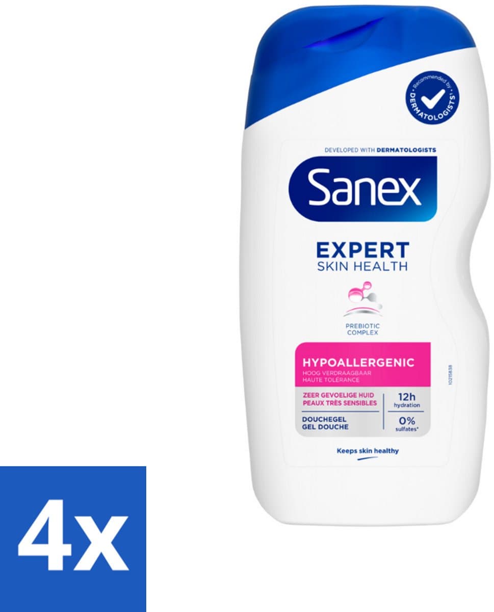 Sanex – Douchegel – Expert Skin Health Hypoallergeen – 400 ml - Voordeelverpakking - 4 stuks
