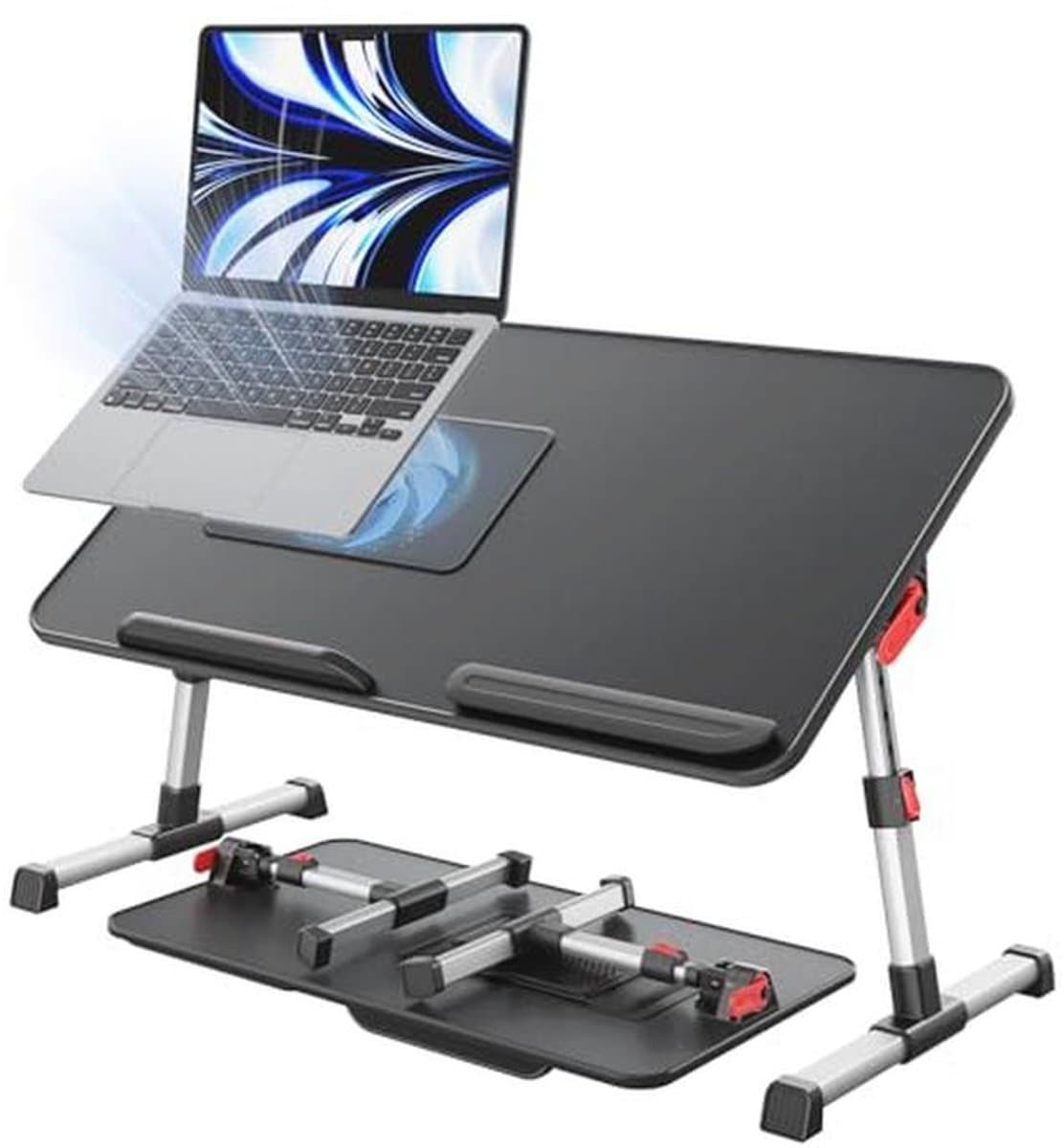 Verstelbaar Laptopbureau voor Bed met Koelventilator - Opvouwbare Draagbare Computertafel