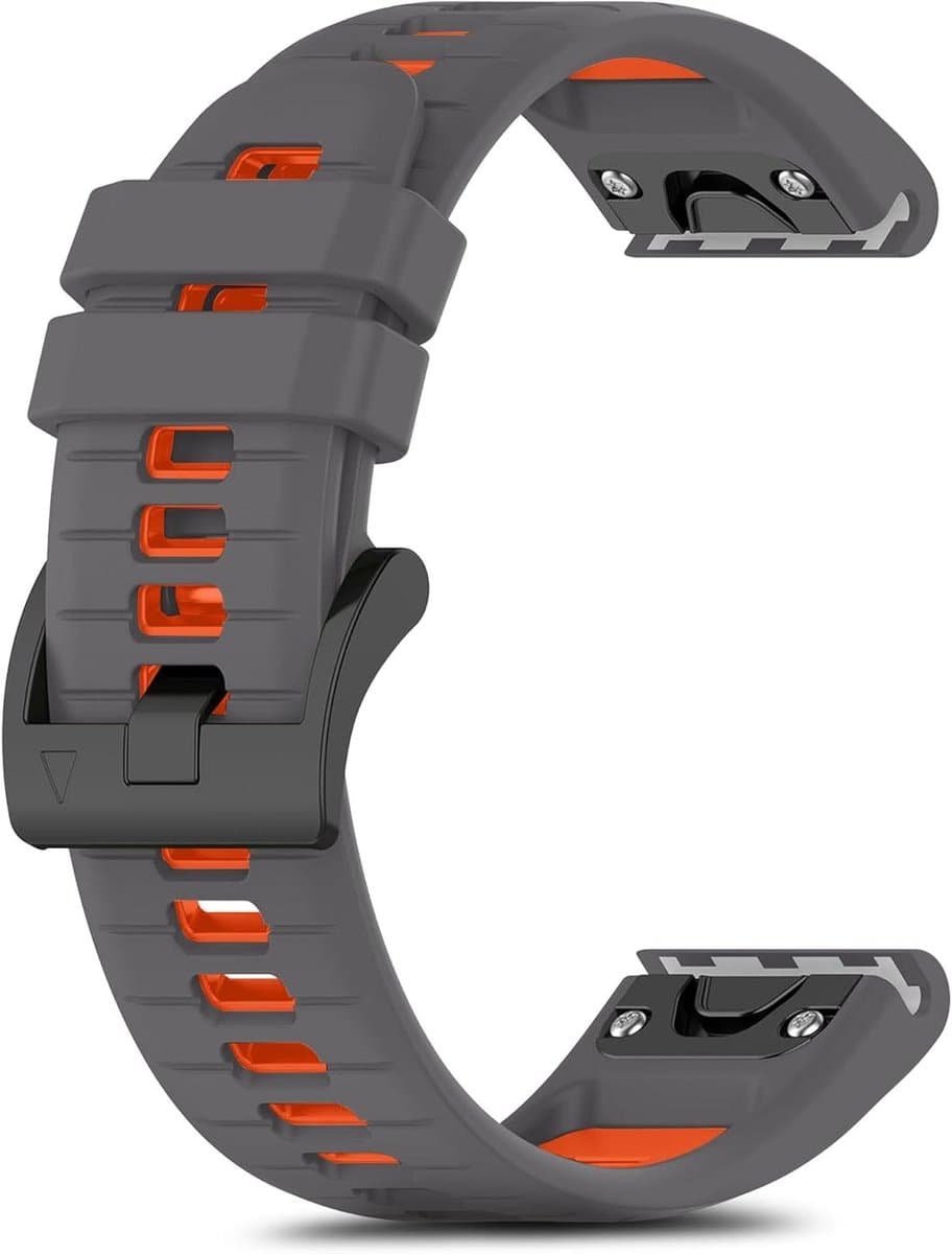Cosensi - Zwart siliconen sportreservearmband voor Garmin smartwatches 22 mm/26 mm