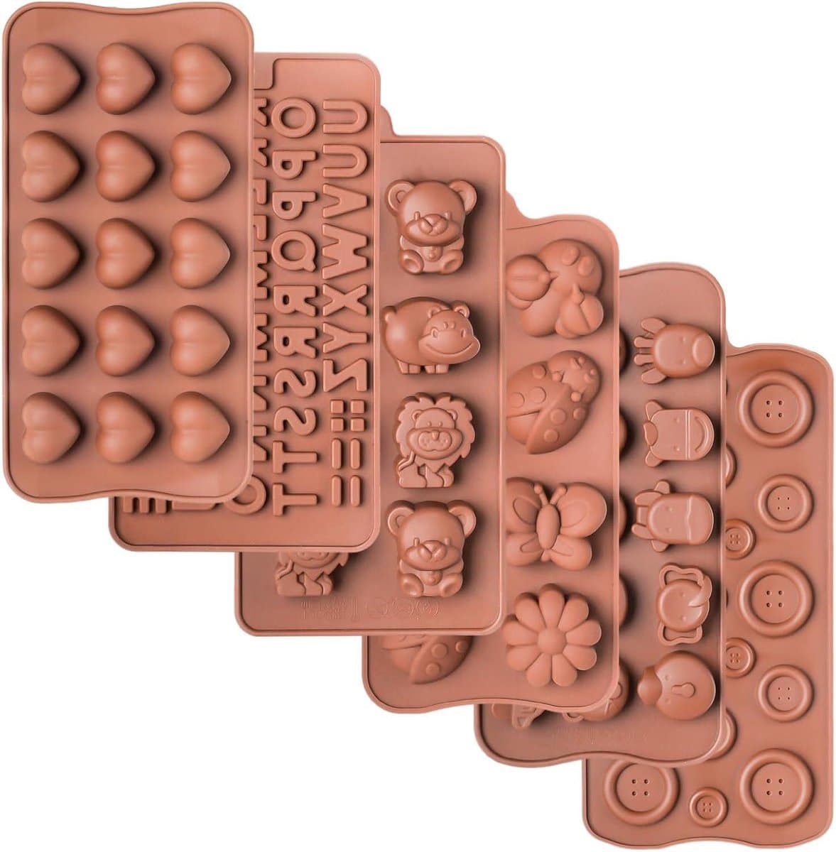 Cosensi - Chocoladevorm Praline Mini-Tablet Siliconen voor Kinderen Bonbons Gebak Gelei Snoep - Set van 6