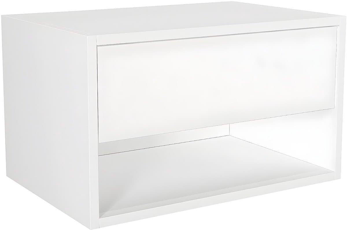 Vente-unique Hangend nachtkastje - 1 lade en 1 nis - Wit - RITAMI
